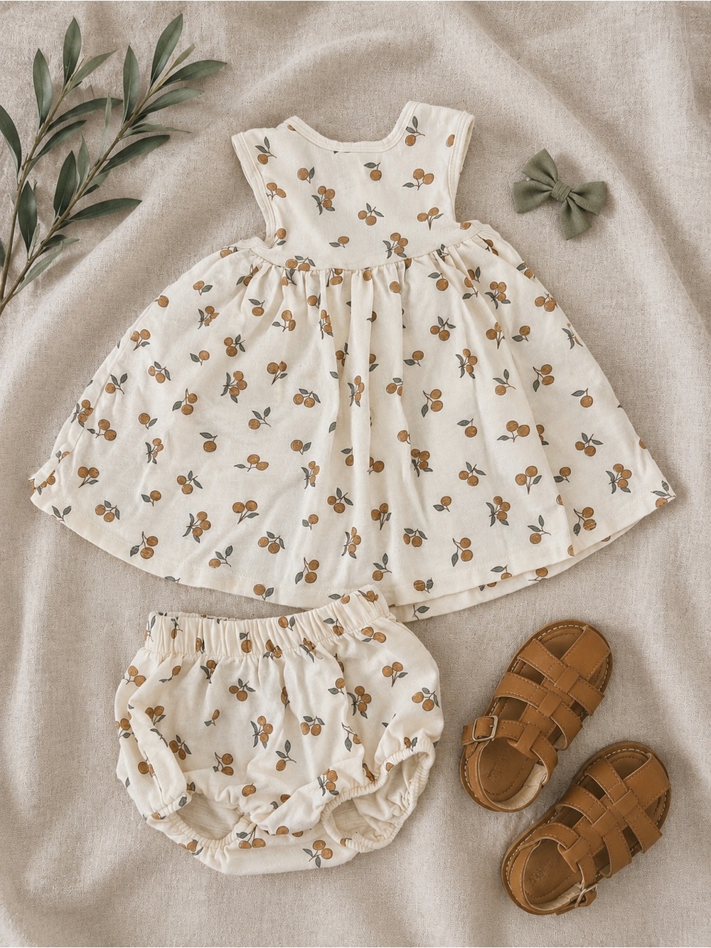 Rylee + Cru Layla Oranges Dress & Bloomers